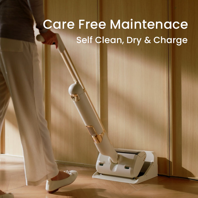 Refurbished Moprobo Cordless 3 in 1 Pickup Mop M1 Gold - 1 Year Warranty, Tested & Certified(Not Eligible for Return）