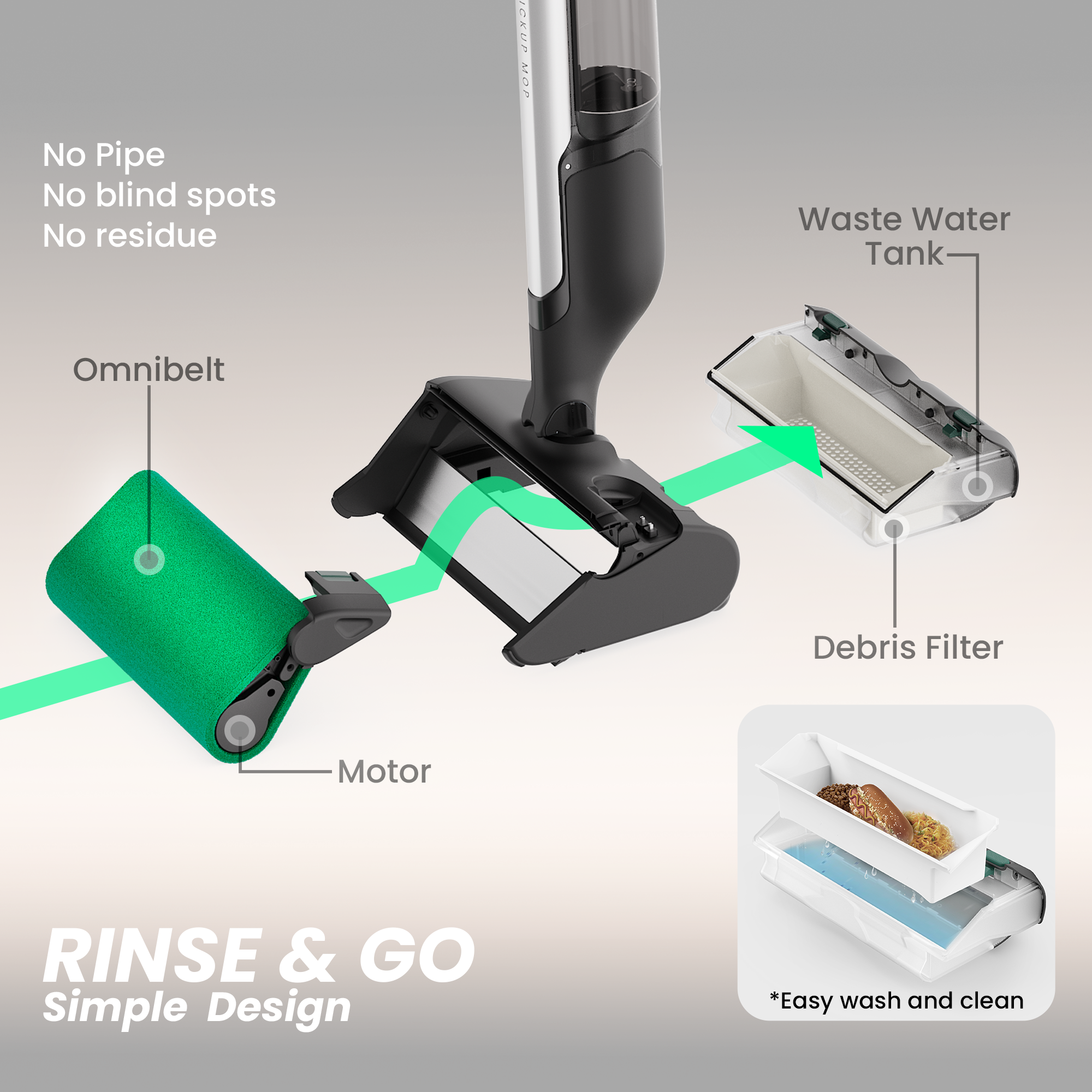  moprobo Pickup Mop M2 Turbo waste seperation